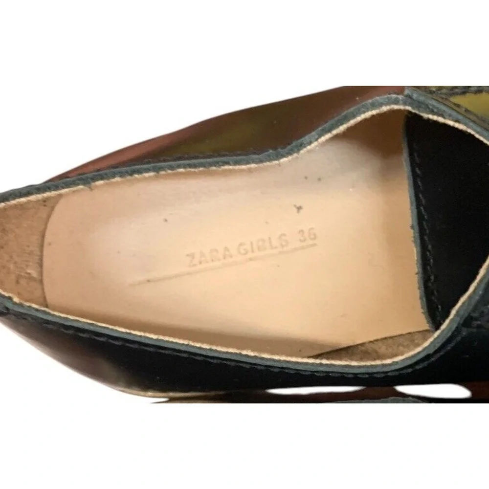 Zara Girls Lace Up Black Low Ankle Oxford Shoe new with tags SZ 36‎ 4 us